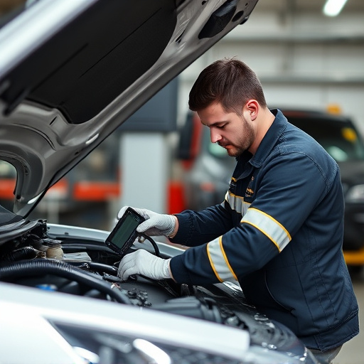 auto technician working