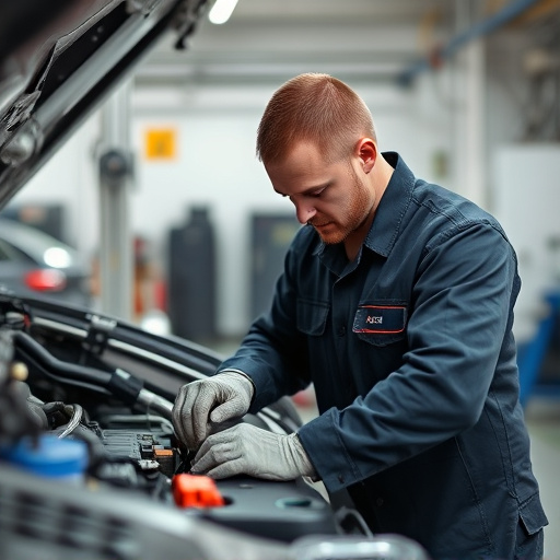 auto technician working