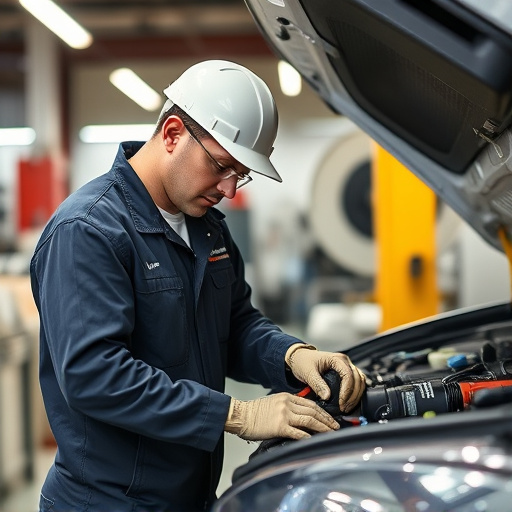auto technician working