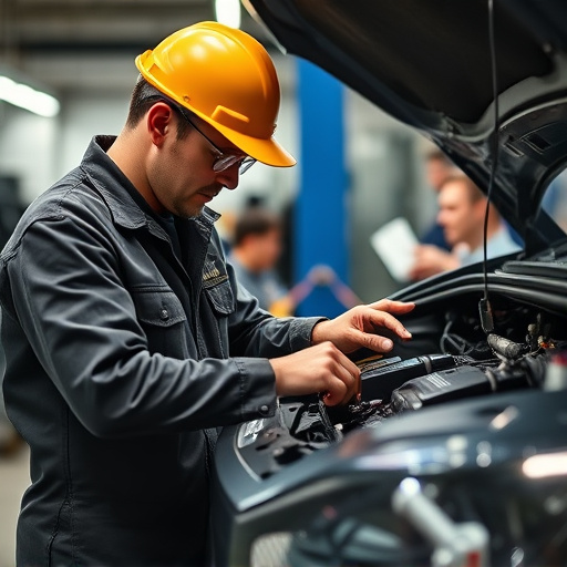 auto technician working