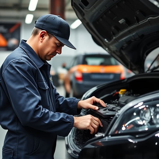 auto technician working