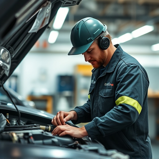 auto technician working