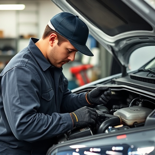 auto technician working