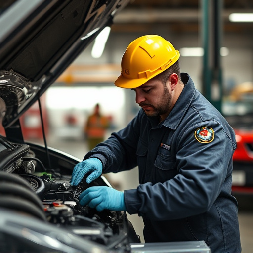 auto technician working
