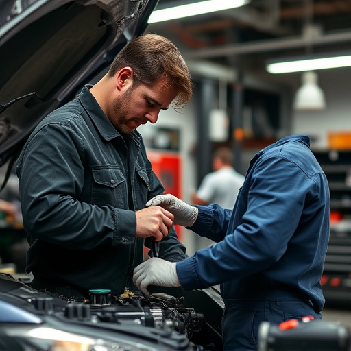 auto technician working