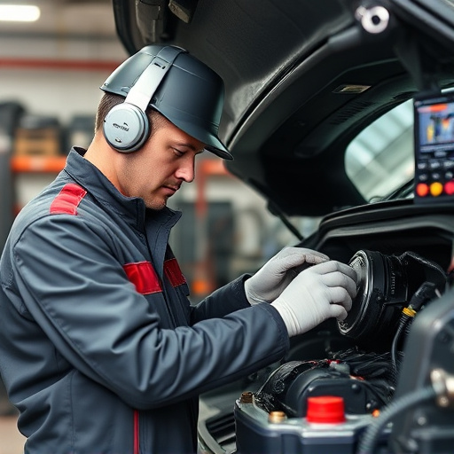 auto technician working
