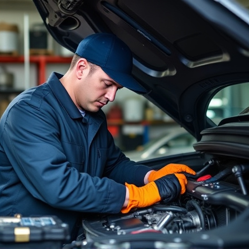 auto technician working