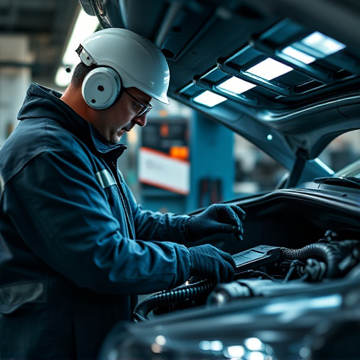 auto technician working