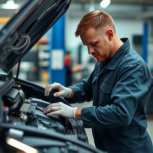 auto technician working