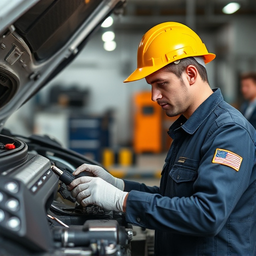 auto technician working
