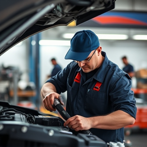 auto technician working