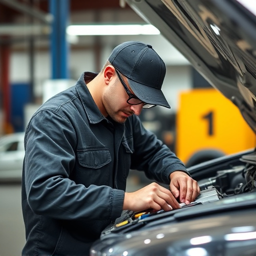 auto technician working