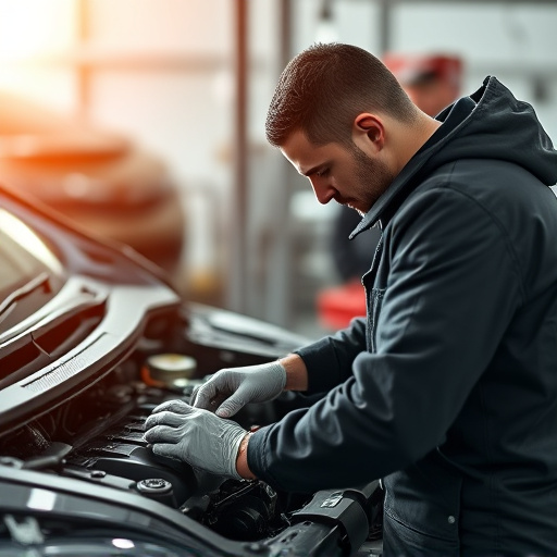 auto technician working