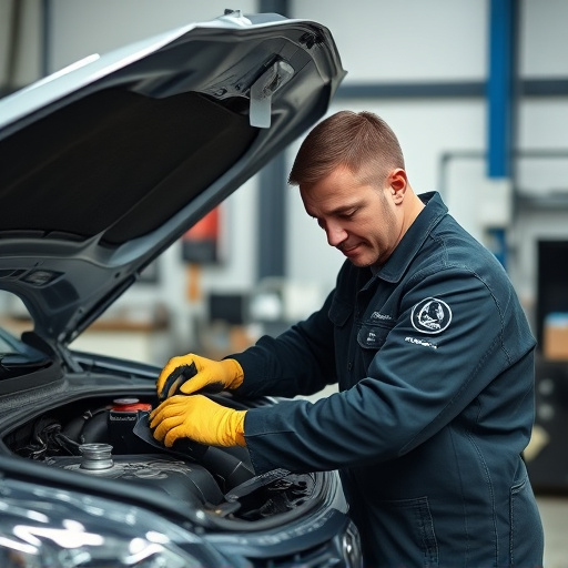 auto technician working