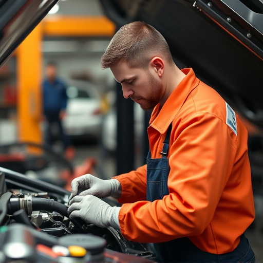 auto technician working