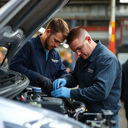auto technician working