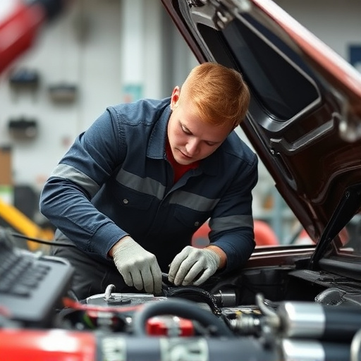 auto technician working