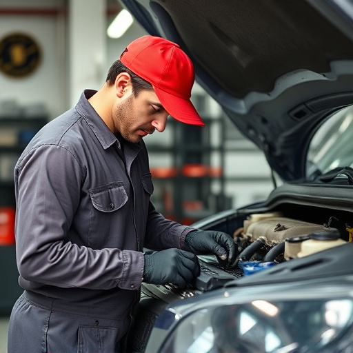 auto technician working