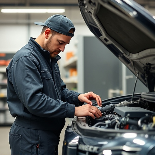auto technician working