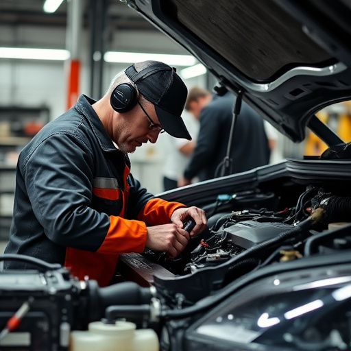 auto technician working