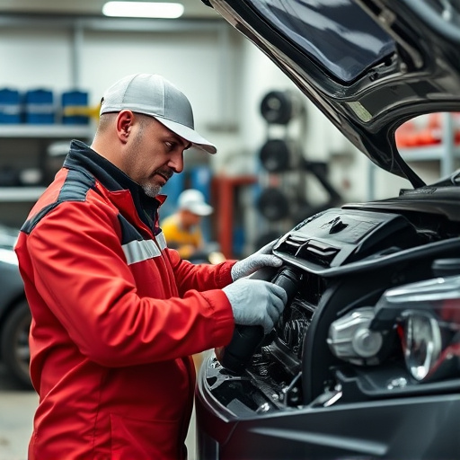 auto technician working