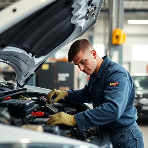 auto technician working