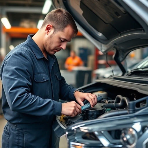 auto technician working