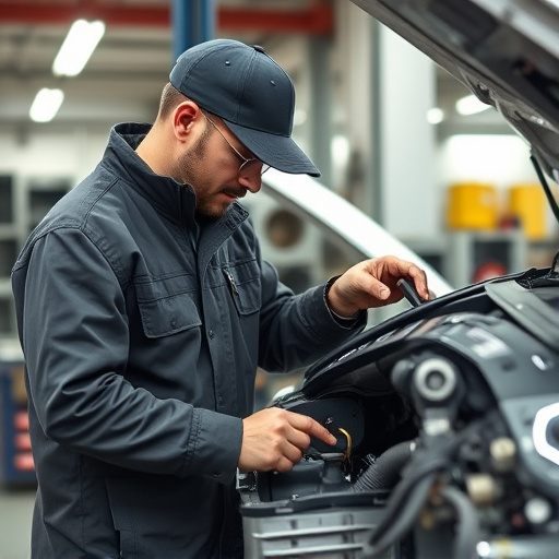 auto technician working