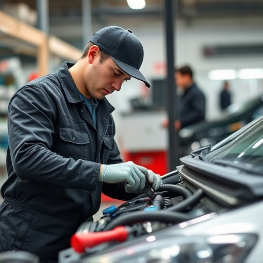 auto technician working