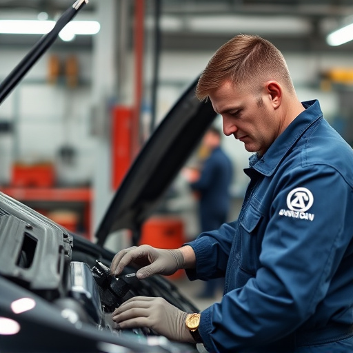 auto technician working