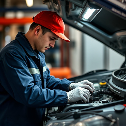 auto technician working