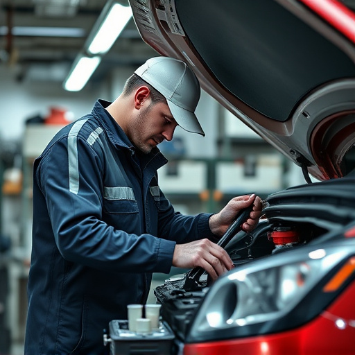 auto technician working