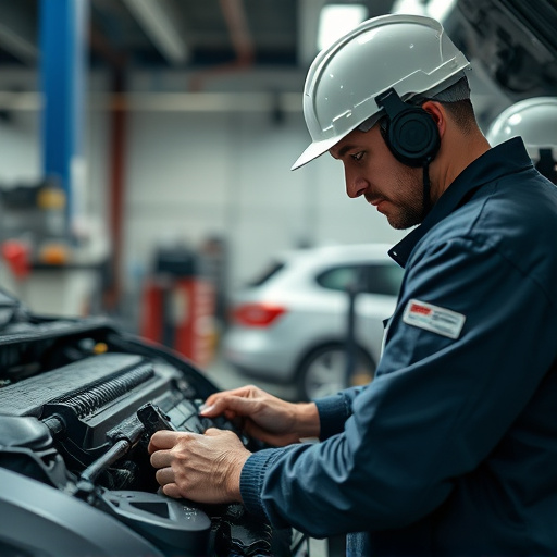 auto technician working