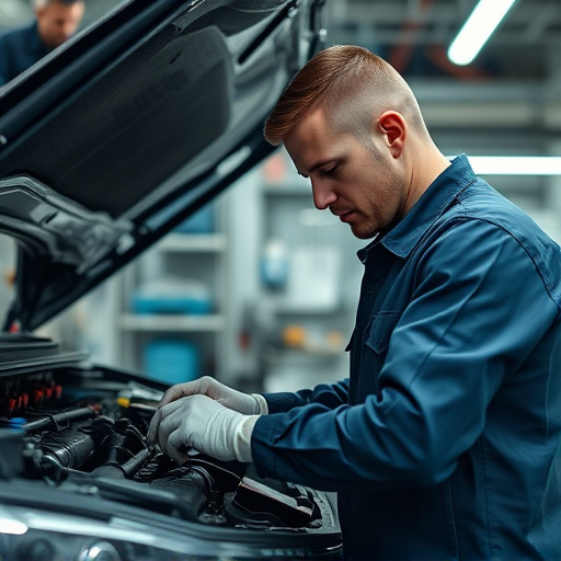 auto technician working