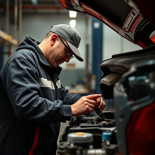 auto technician working