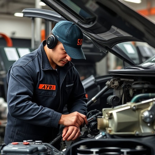 auto technician working