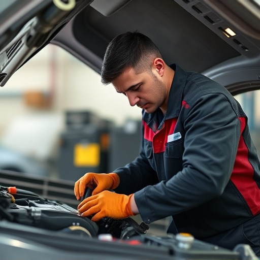 auto technician working