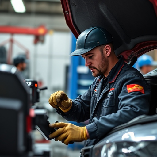 auto technician working