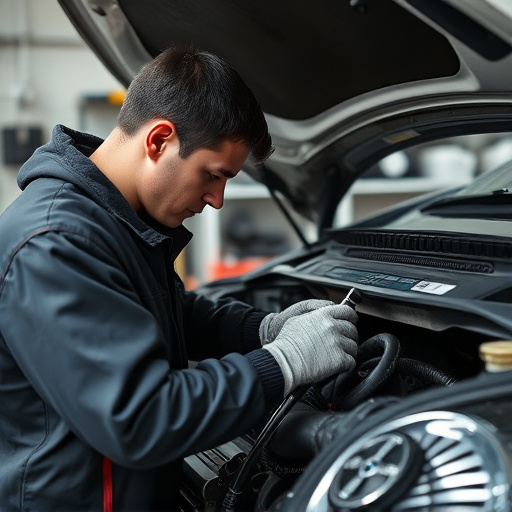 auto technician working