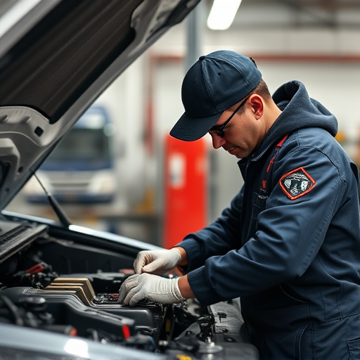 auto technician working