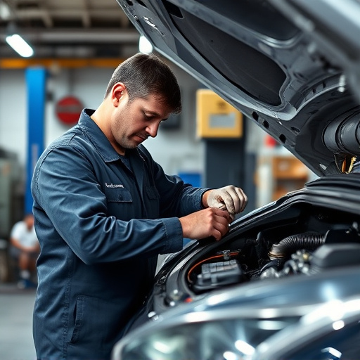 auto technician working