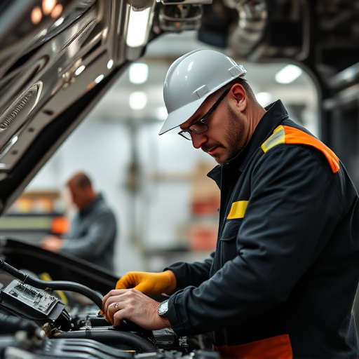 auto technician working
