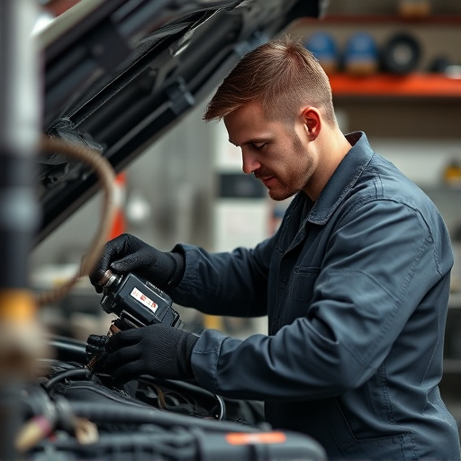 auto technician working