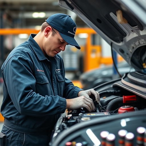auto technician working