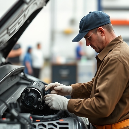 auto technician working