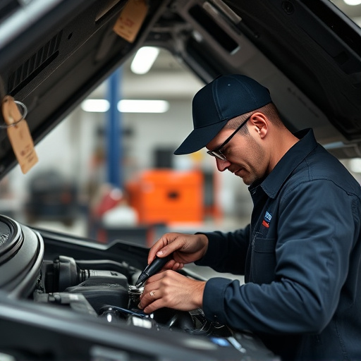 auto technician working
