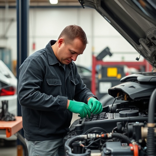 auto technician working