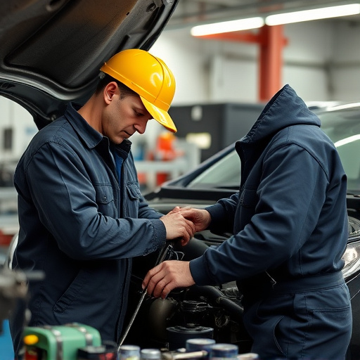 auto technician working