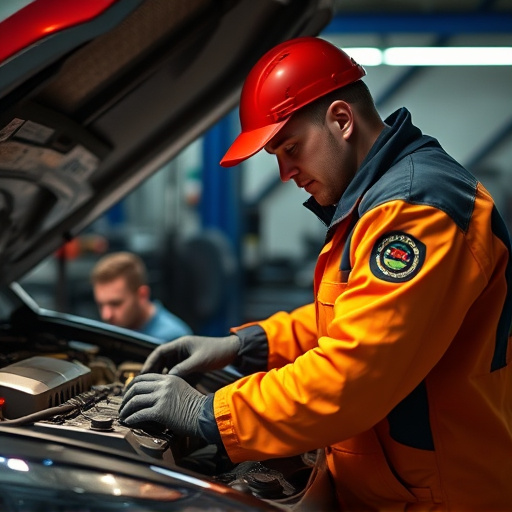 auto technician working