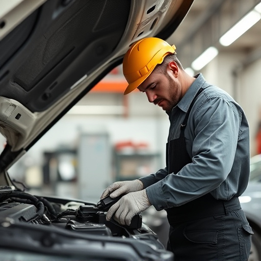 auto technician working